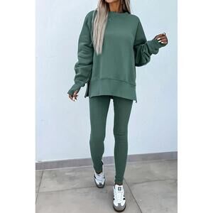 NEW LOVESOFT oversized lounge set with ribbed leggings in green bay